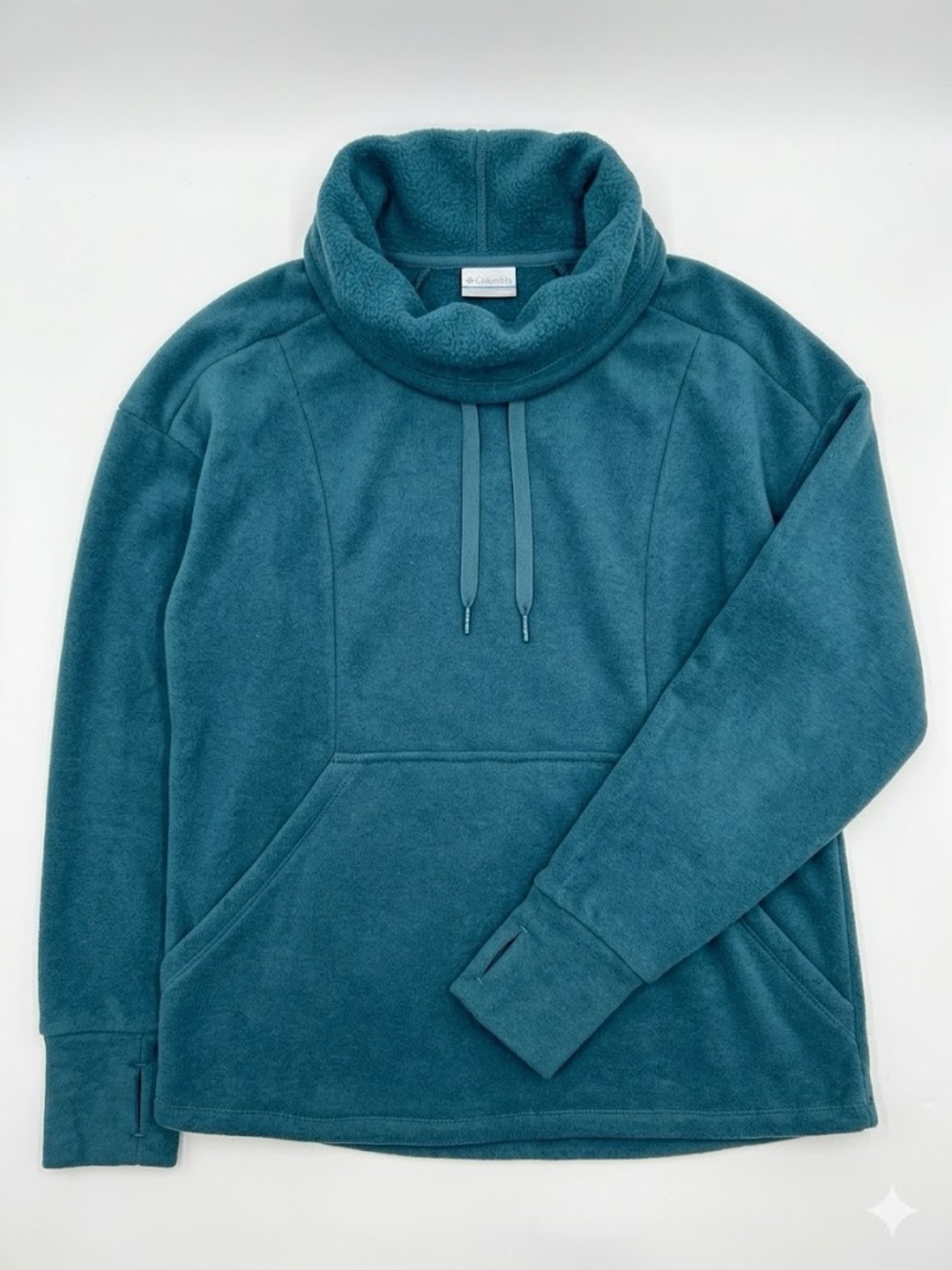 Columbia Teal Turtleneck Fleece Pullover -